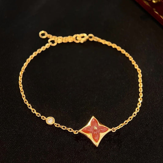 [Mystic Crown]COLOR STAR CARNELIAN PINK GOLD DIAMOND BRACELET