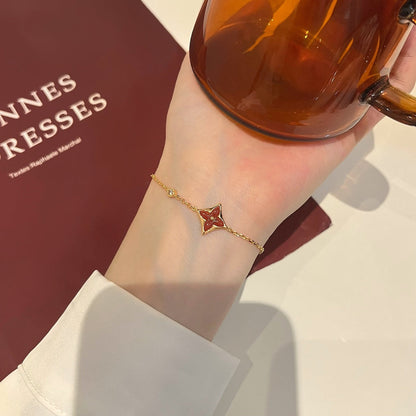 [Mystic Crown]COLOR STAR CARNELIAN PINK GOLD DIAMOND BRACELET