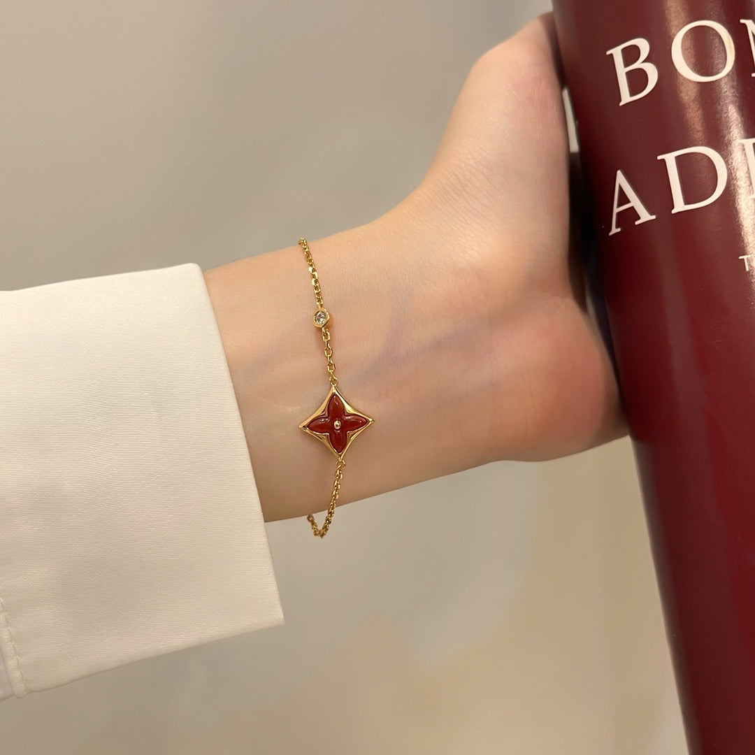 [Mystic Crown]COLOR STAR CARNELIAN PINK GOLD DIAMOND BRACELET