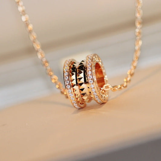 [Mystic Crown]ZERO 1 ROCK PEDANT PINK GOLD NECKLACE