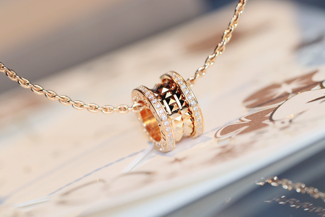 [Mystic Crown]ZERO 1 ROCK PEDANT PINK GOLD NECKLACE