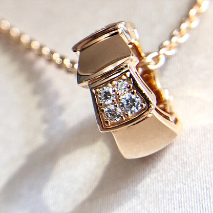 [Mystic Crown]SERPENTI PEDANT DIAMOND PINK GOLD NECKLACE