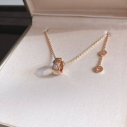 [Mystic Crown]SERPENTI PEDANT DIAMOND PINK GOLD NECKLACE