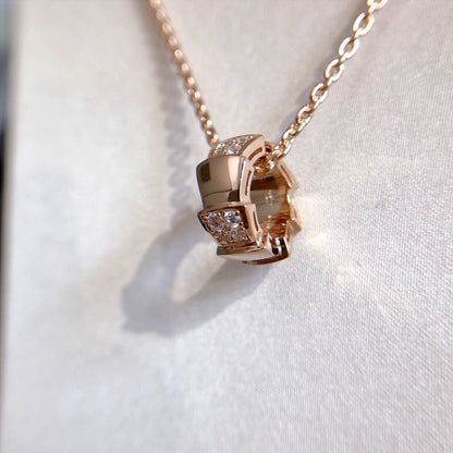 [Mystic Crown]SERPENTI PEDANT DIAMOND PINK GOLD NECKLACE