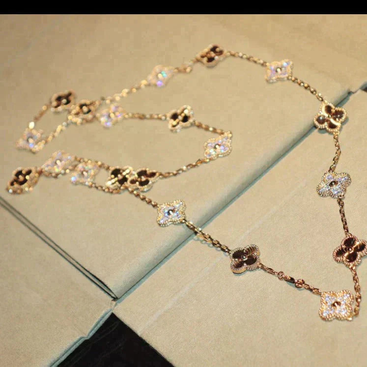 [Mystic Crown]CLOVER 20 MOTIFS LASER DIAMOND NECKLACE