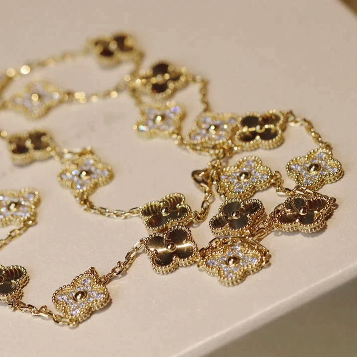 [Mystic Crown]CLOVER 20 MOTIFS LASER DIAMOND NECKLACE