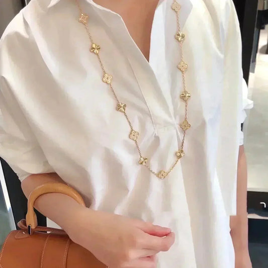 [Mystic Crown]CLOVER 20 MOTIFS LASER DIAMOND NECKLACE