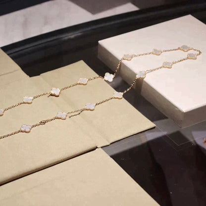 [Mystic Crown]CLOVER 20 MOTIFS WHITE MOP NECKLACE
