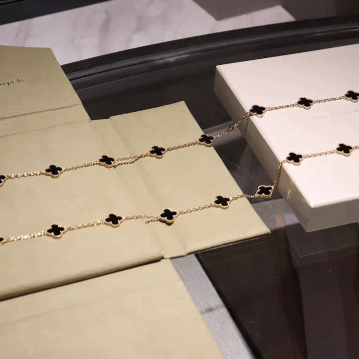 [Mystic Crown]CLOVER 20 MOTIFS ONYX NECKLACE
