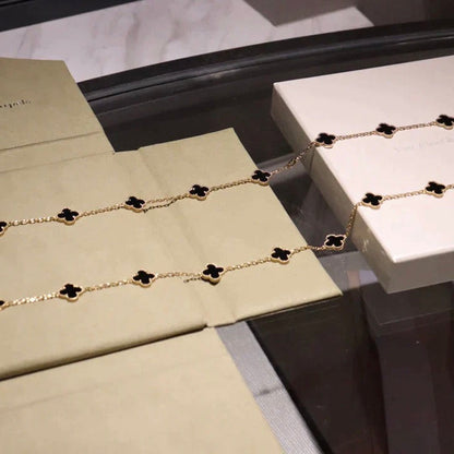 [Mystic Crown]CLOVER 20 MOTIFS ONYX NECKLACE