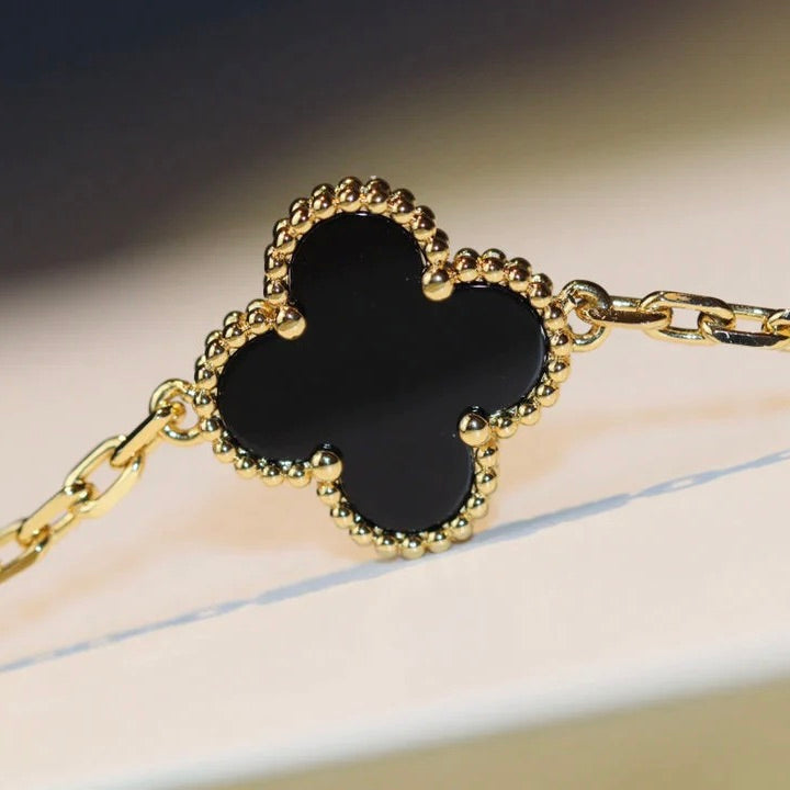 [Mystic Crown]CLOVER 20 MOTIFS ONYX NECKLACE