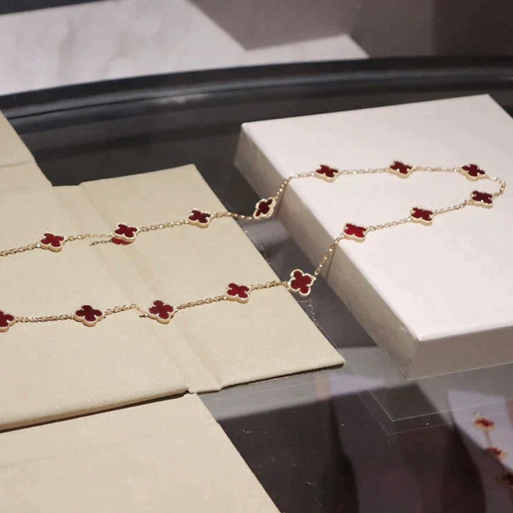 [Mystic Crown]CLOVER 20 MOTIFS CARNELIAN NECKLACE