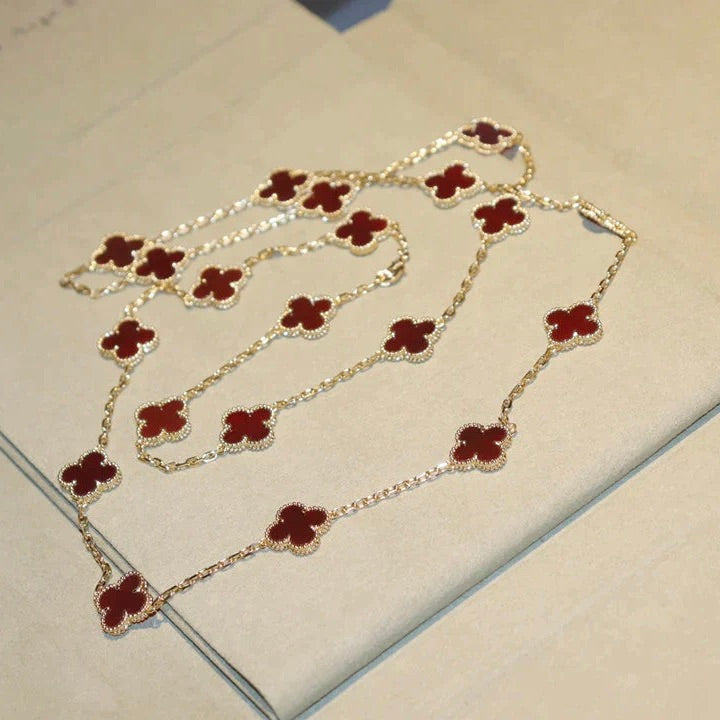 [Mystic Crown]CLOVER 20 MOTIFS CARNELIAN NECKLACE