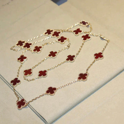 [Mystic Crown]CLOVER 20 MOTIFS CARNELIAN NECKLACE