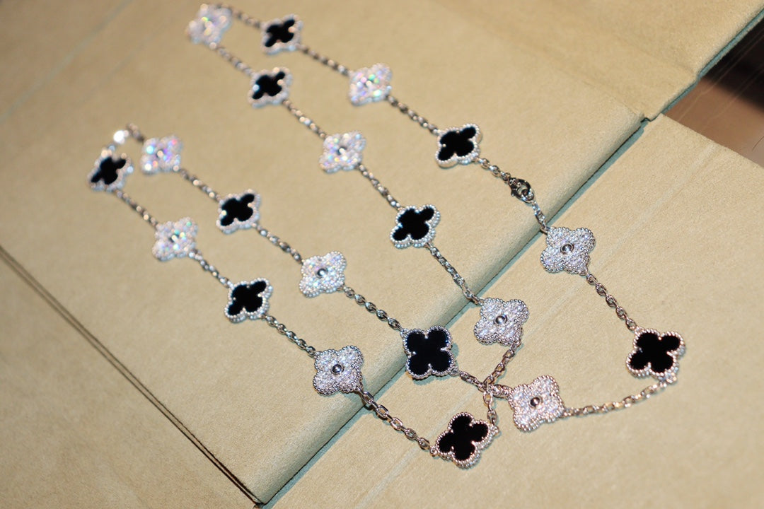 [Mystic Crown]CLOVER 20 MOTIFS ONYX DIAMOND SILVER