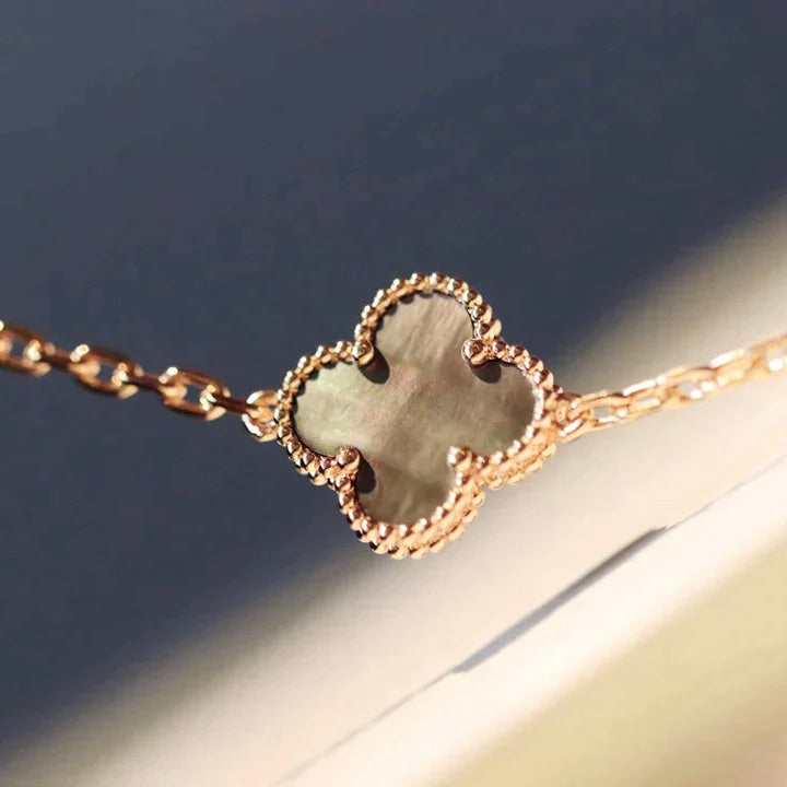 [Mystic Crown]CLOVER 20 MOTIFS DARK MOP DIAMOND  NECKLACE