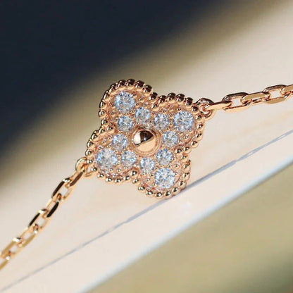 [Mystic Crown]CLOVER 20 MOTIFS MALACHITE DIAMOND NECKLACE