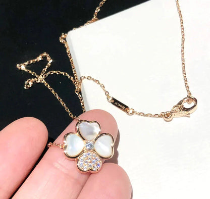 [Mystic Crown]CLOVER MOP DIAMOND ROSE GOLD NECKLACE