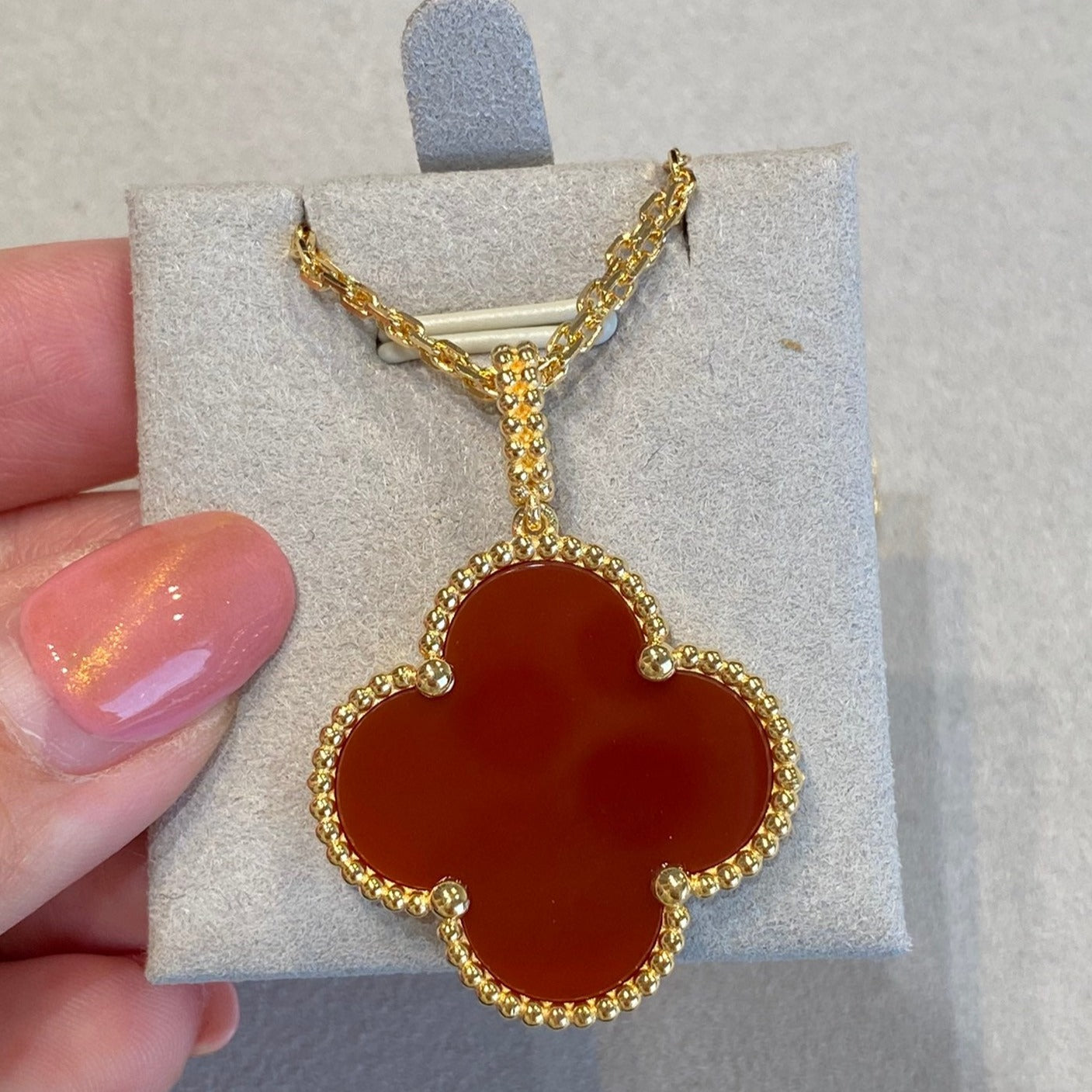 [Mystic Crown]CLOVER 25MM NECKLACE GOLD CARNELIAN