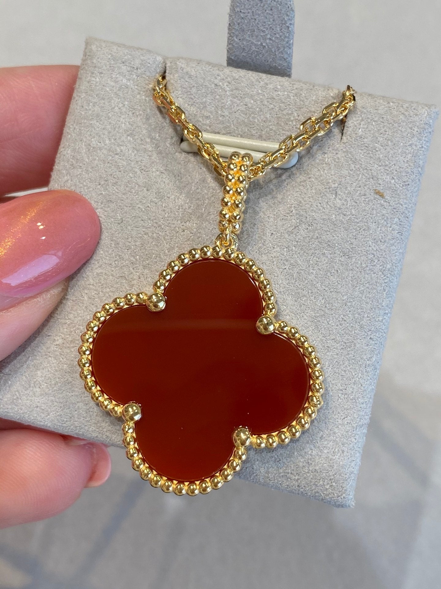[Mystic Crown]CLOVER 25MM NECKLACE GOLD CARNELIAN
