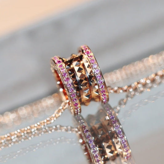 [Mystic Crown]ZERO 1 ROCK PINK GOLD PINK DIAMOND NECKLACE
