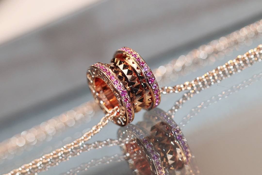 [Mystic Crown]ZERO 1 ROCK PINK GOLD PINK DIAMOND NECKLACE