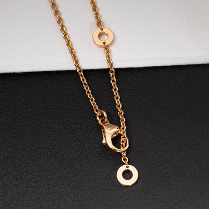 [Mystic Crown]ZERO 1 WHITE CERAMIC PINK GOLD DIAMOND NECKLACE