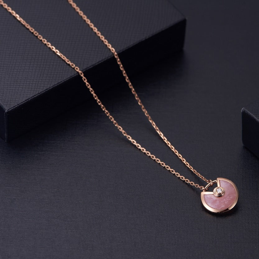 [Mystic Crown]AMULETTE ROSE GOLD PINK MOP NECKLACE
