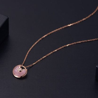 [Mystic Crown]AMULETTE ROSE GOLD PINK MOP NECKLACE