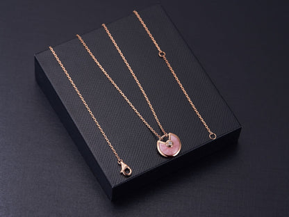 [Mystic Crown]AMULETTE ROSE GOLD PINK MOP NECKLACE