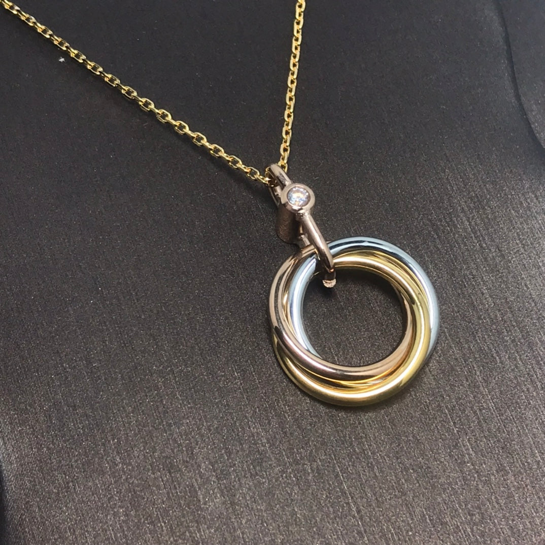 [Mystic Crown]TRINITY SILVER GOLD PINK GOLD NECKLACE