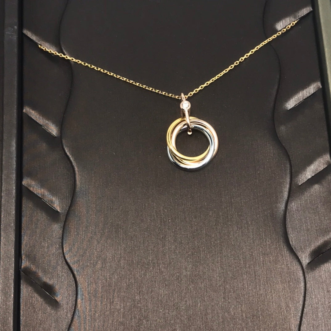 [Mystic Crown]TRINITY SILVER GOLD PINK GOLD NECKLACE