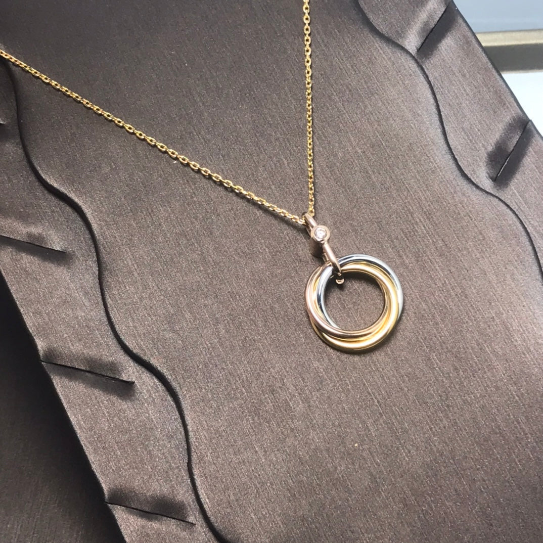 [Mystic Crown]TRINITY SILVER GOLD PINK GOLD NECKLACE