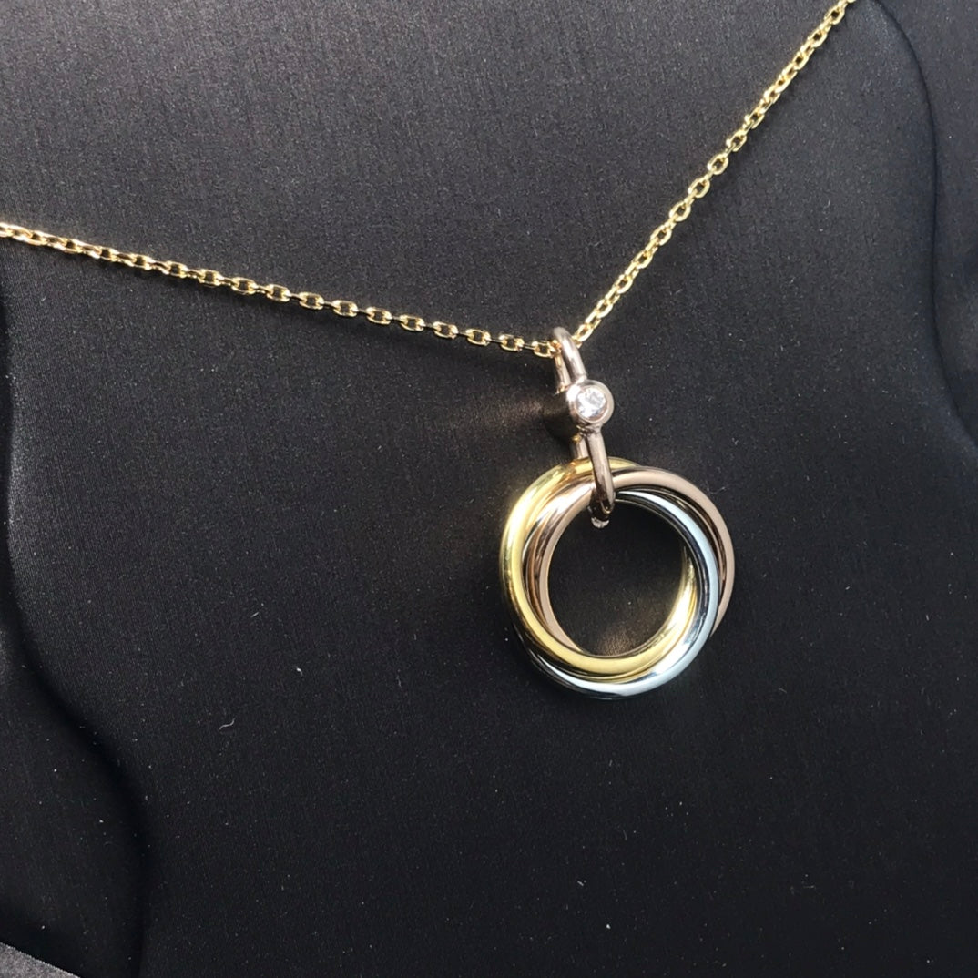 [Mystic Crown]TRINITY SILVER GOLD PINK GOLD NECKLACE