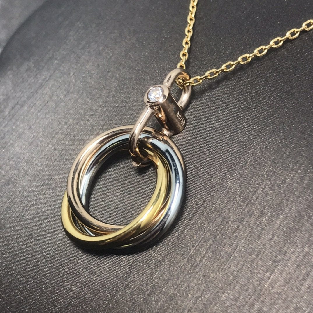 [Mystic Crown]TRINITY SILVER GOLD PINK GOLD NECKLACE
