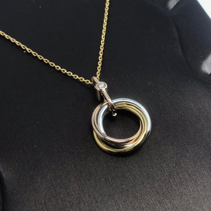 [Mystic Crown]TRINITY SILVER GOLD PINK GOLD NECKLACE
