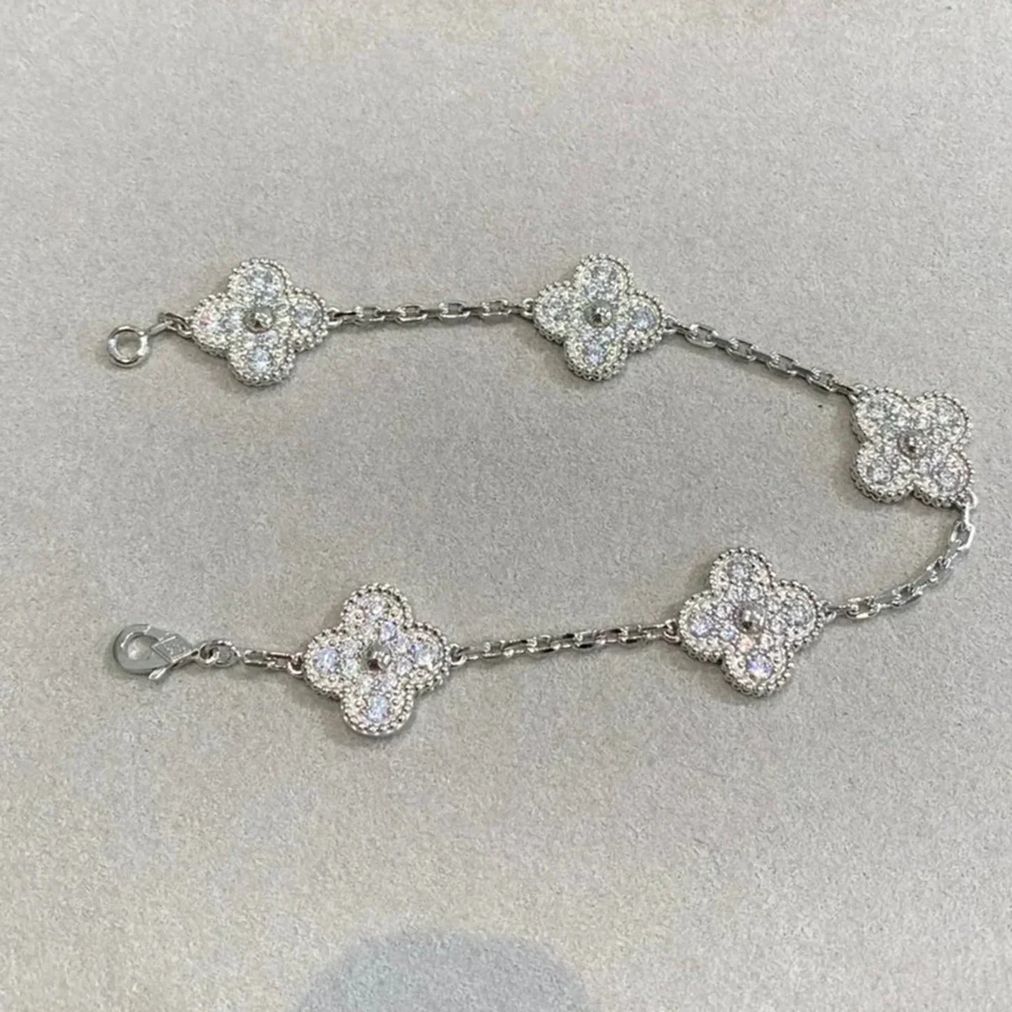 [Mystic Crown]CLOVER 5 MOTIFS  DIAMOND BRACELET SILVER