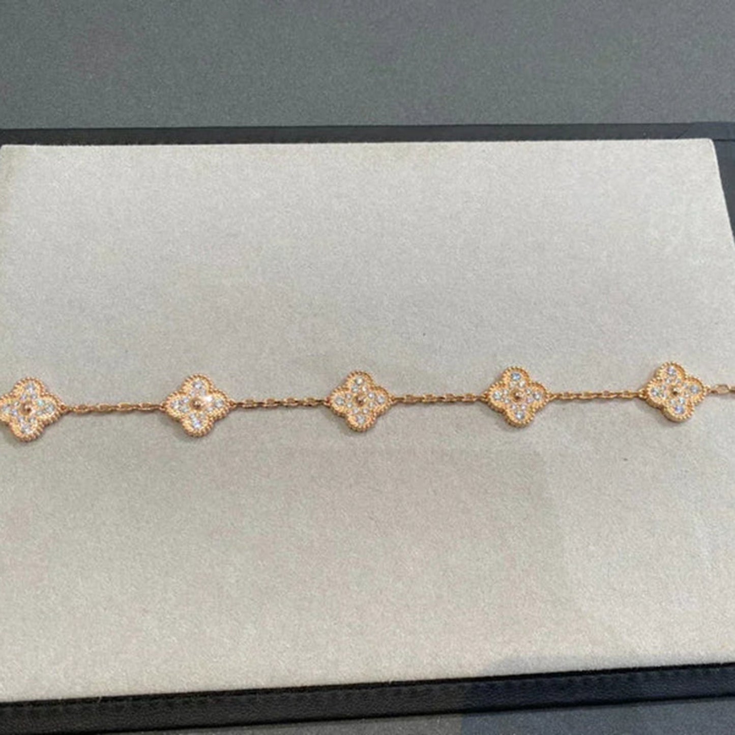 [Mystic Crown]CLOVER 5 MOTIFS  FULL DIAMOND BRACELET