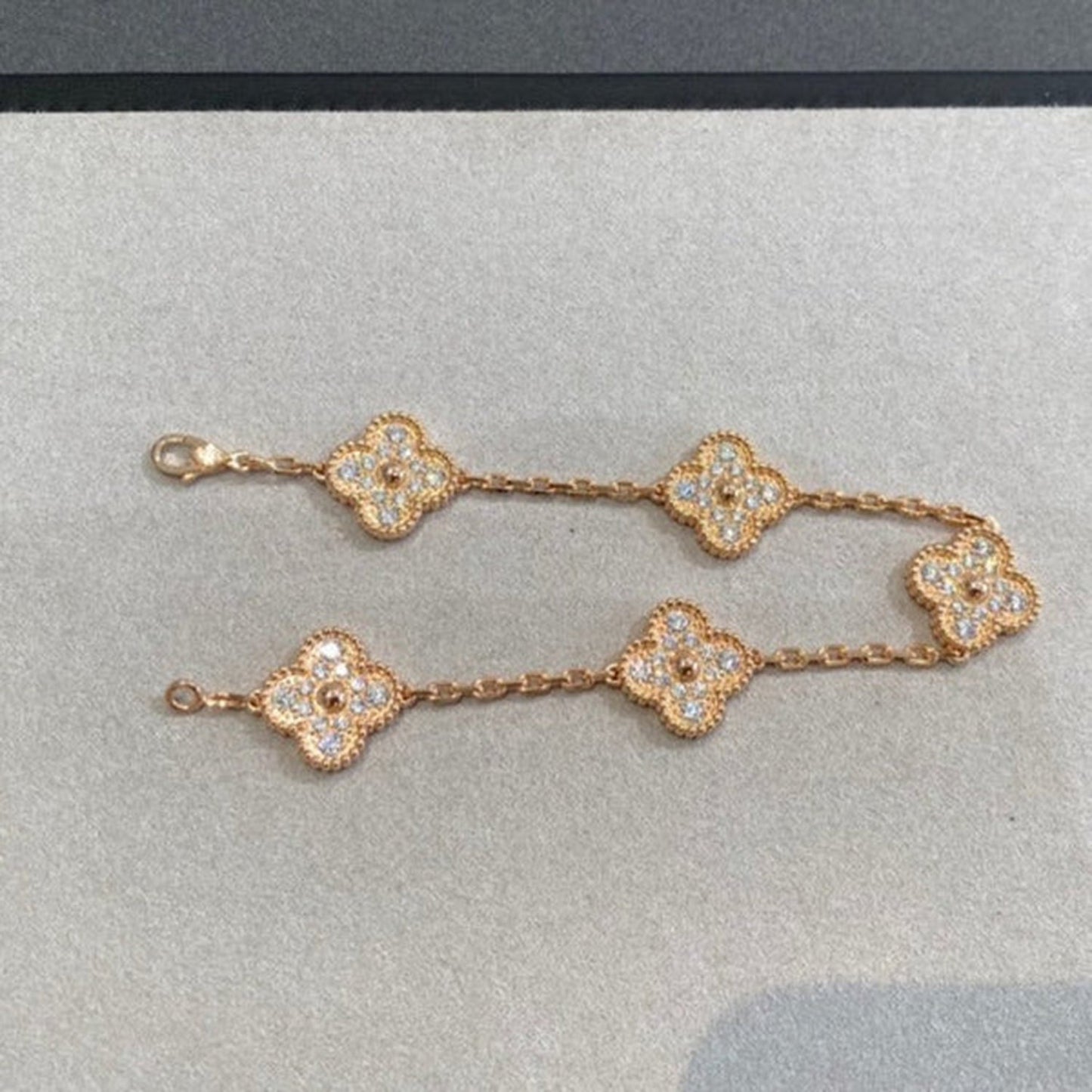 [Mystic Crown]CLOVER 5 MOTIFS  FULL DIAMOND BRACELET