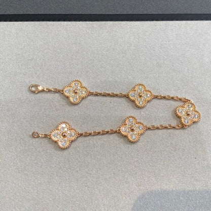 [Mystic Crown]CLOVER 5 MOTIFS  FULL DIAMOND BRACELET