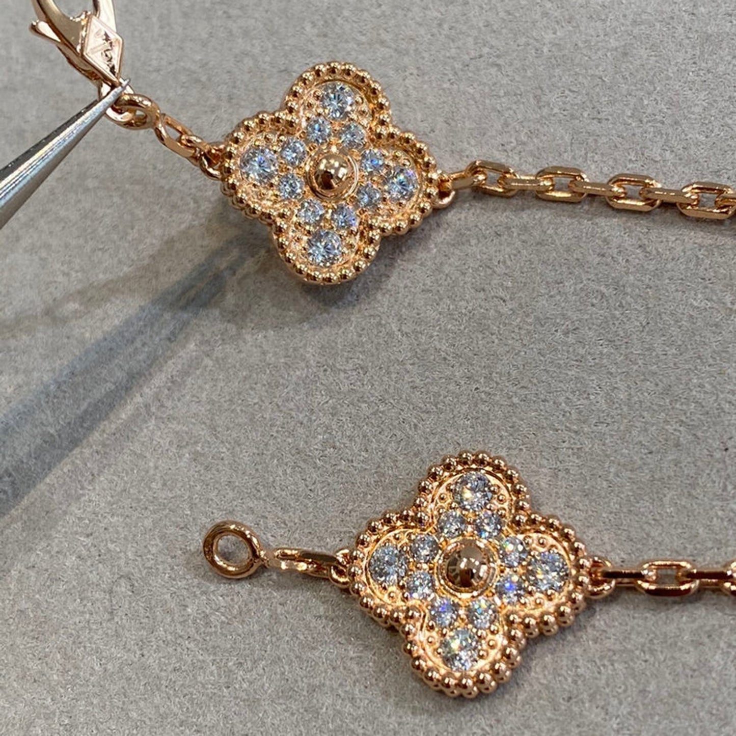 [Mystic Crown]CLOVER 5 MOTIFS  FULL DIAMOND BRACELET