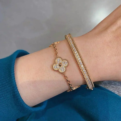 [Mystic Crown]CLOVER 5 MOTIFS  FULL DIAMOND BRACELET