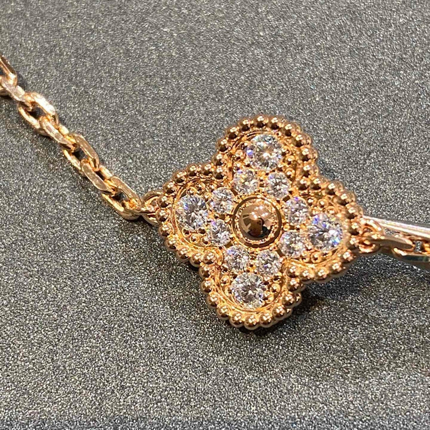 [Mystic Crown]CLOVER 5 MOTIFS  FULL DIAMOND BRACELET