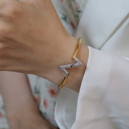 [Mystic Crown]VOLTE UPSITE DOWN GOLD DIAMOND BRACELET