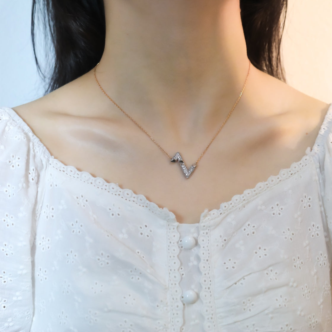 [Mystic Crown]VOLT SILVER DIAMOND PEDANT NECKLACE