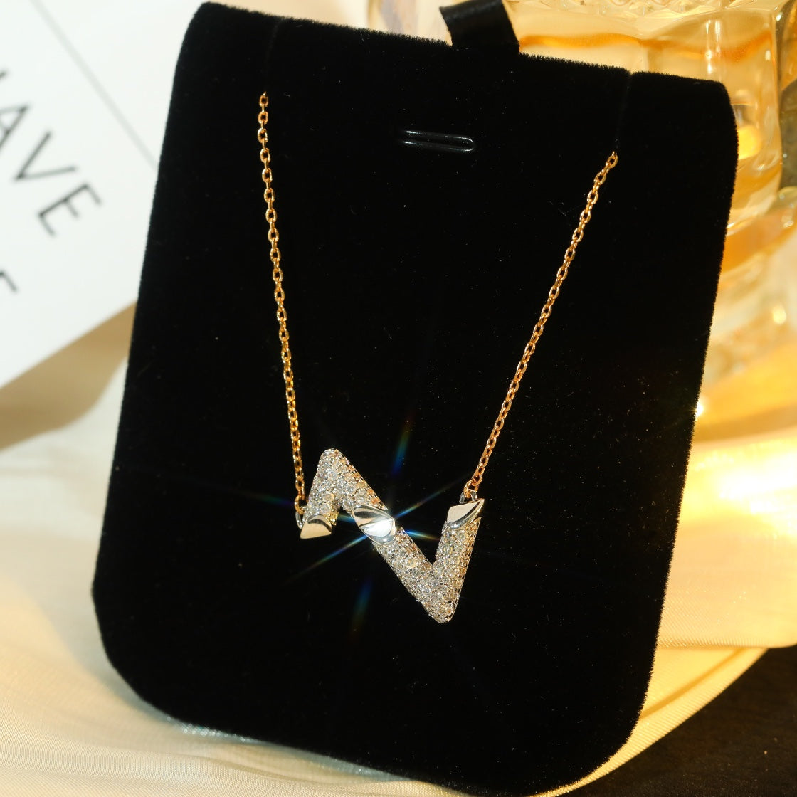 [Mystic Crown]VOLT SILVER DIAMOND PEDANT NECKLACE