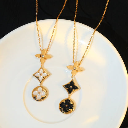 [Mystic Crown]STAR AND SUN ONYX PINK GOLD NECKLACE