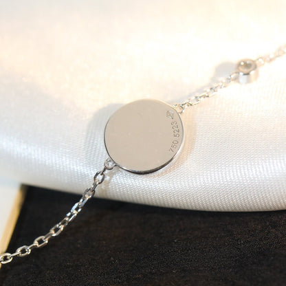 [Mystic Crown]SUN MOTIF PINK MOP SILVER BRACELET