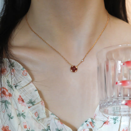 [Mystic Crown]SUN PEDANT PINK GOLD 1 DIAMOND NECKLACE