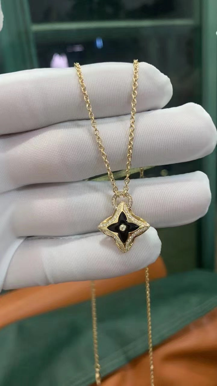 [Mystic Crown]STAR PEDANT PINK GOLD DIAMOND NECKLACE